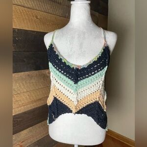 Free People Crochet Chevron Swim Up
Tank Top In Summer Breeze Size Small